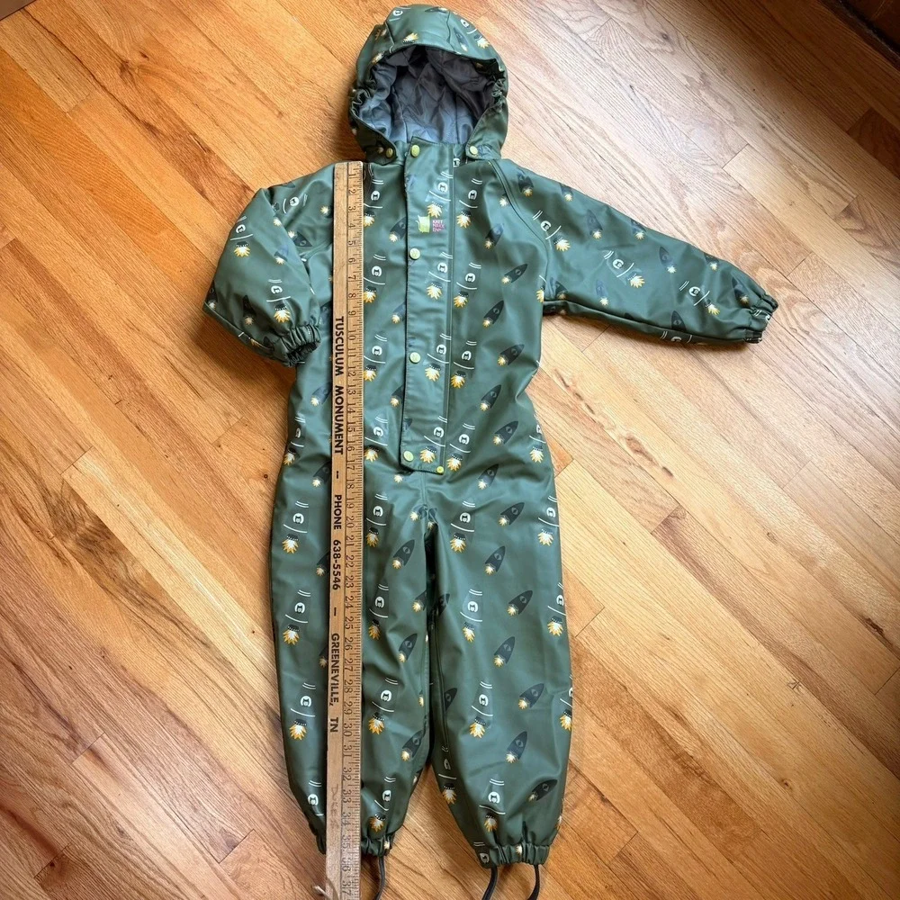 Katnakken Rain Suit Kids 4T Green Quilted Waterproof Snowsuit Hagl 104cm